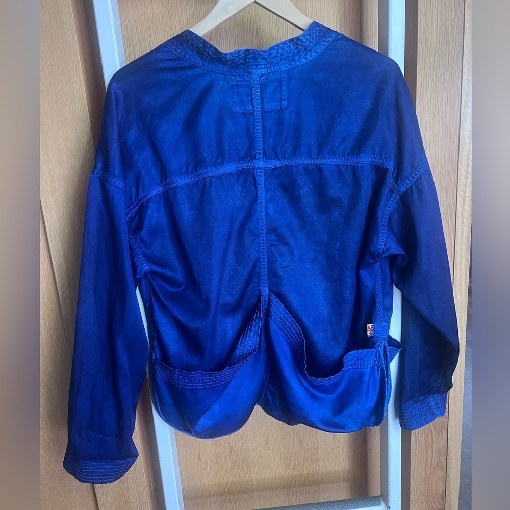 FreeCity Satin Glass Kimono Jacket in Blue Electric - Picture 2 of 5